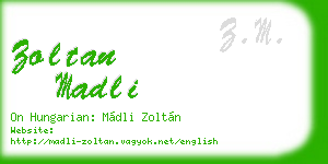 zoltan madli business card
